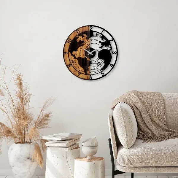 Fali óra 56 cm átmérő, 1xAA, fa/fém kivitel