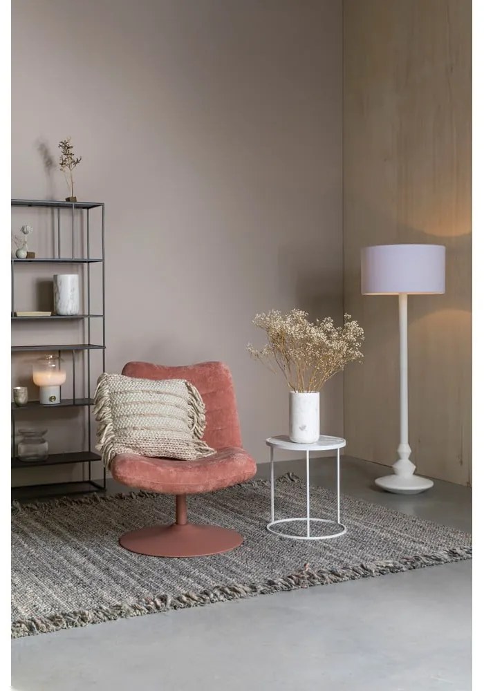 Rózsaszín bársony fotel Bubba – Zuiver