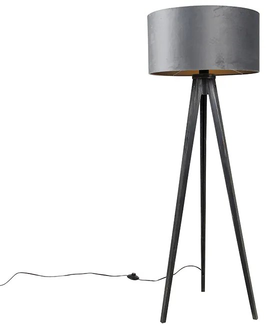 Állólámpa állvány fekete szürke árnyékolóval 50 cm - Tripod Classic