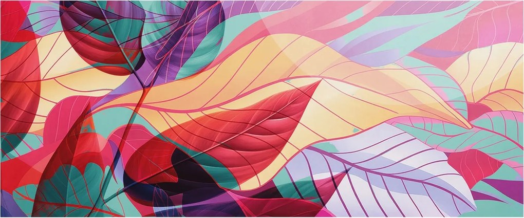 Fotótapéta Flizelina Dekoratív az irodába Absztrakt levelek 250x104 Ragasztó