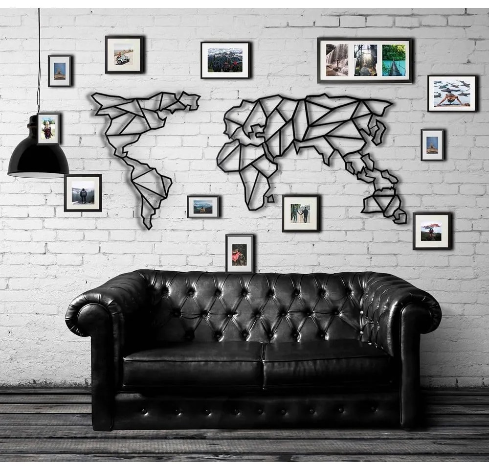 Map fém fali dekoráció, 60 x 130 cm