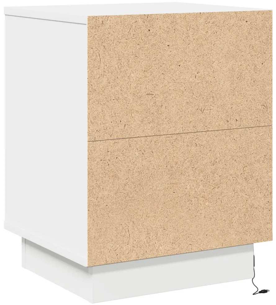 LED világítással ellátott éjjeli szekrények 2 db Fehér 39x34,5x50 cm