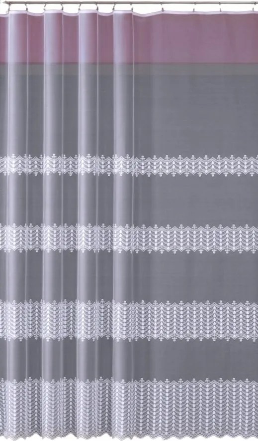 Jacquard Függöny Szalaggal Fehér Mintával Az Alján, Varrott Lengyelországban 600X140