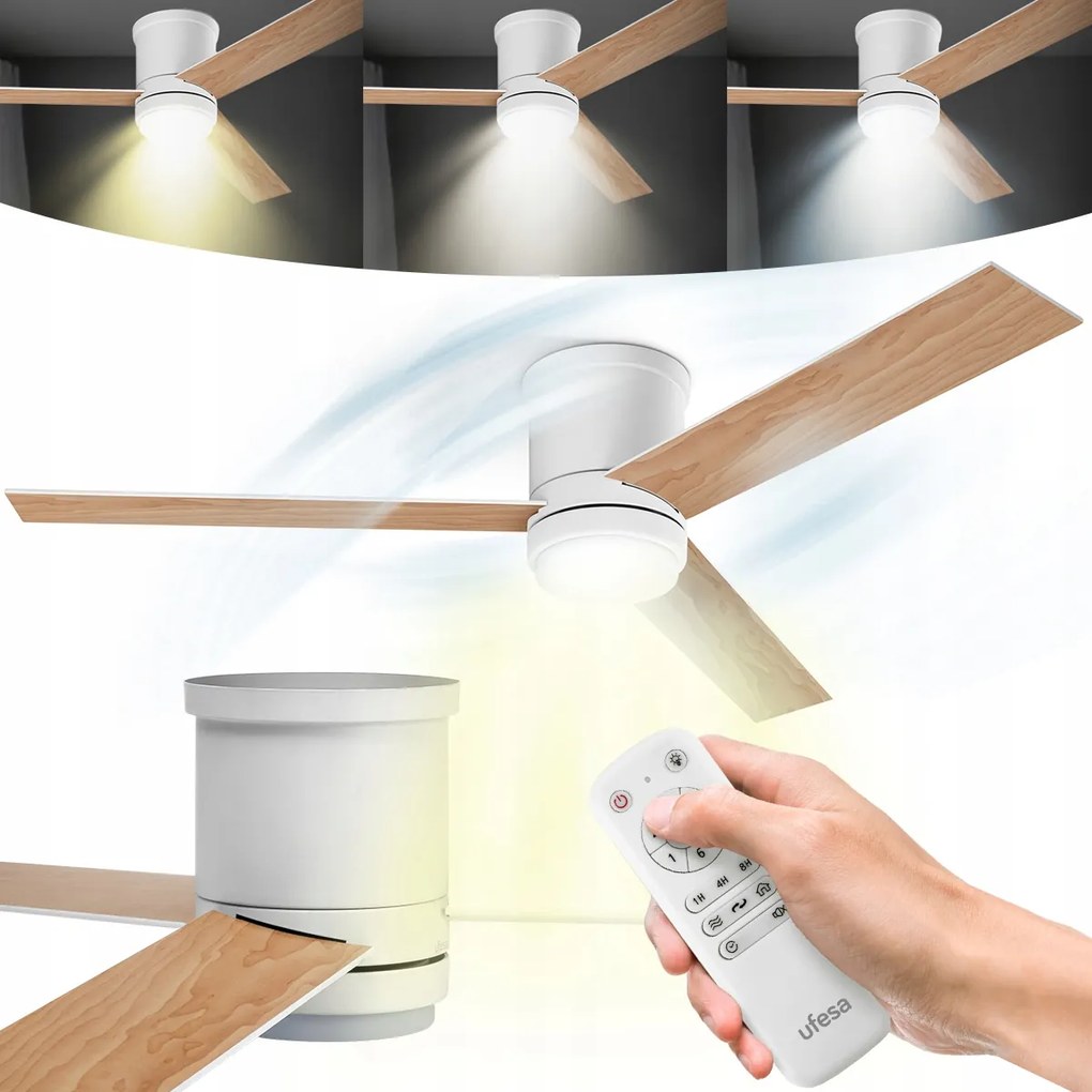 Mennyezeti Ventilátor Ufesa Ventilátor Led Mennyezeti Lámpa Ventilátorral 6 Üzemmód