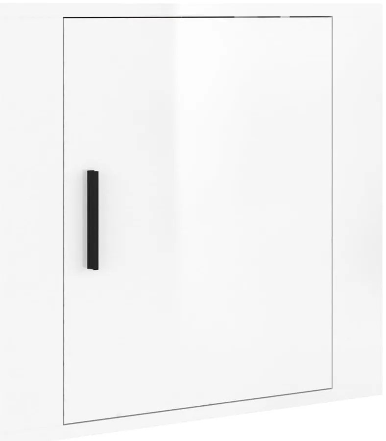 2 db magasfényű fehér fali éjjeliszekrény 50x30x47 cm