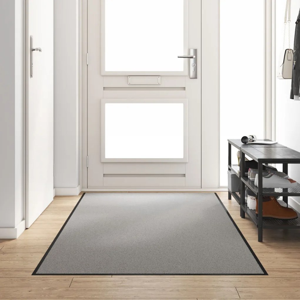 Ajtószőnyeg Szürke és fekete 120 x 300 cm Polipropilén és vinil