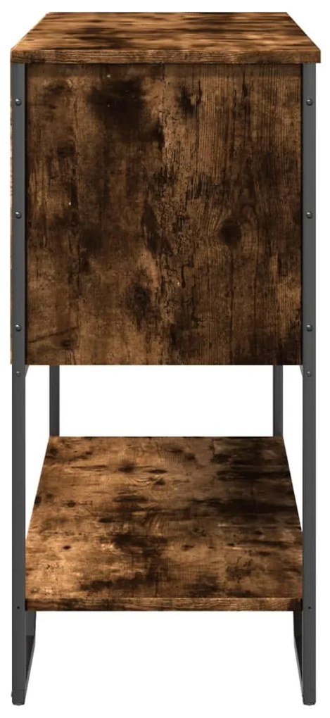 füstös tölgy színű szerelt fa tálalóasztal 100x35x74,5 cm