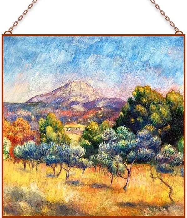 Renoir-Montagne Sainte-Victoire üvegkép, falikép