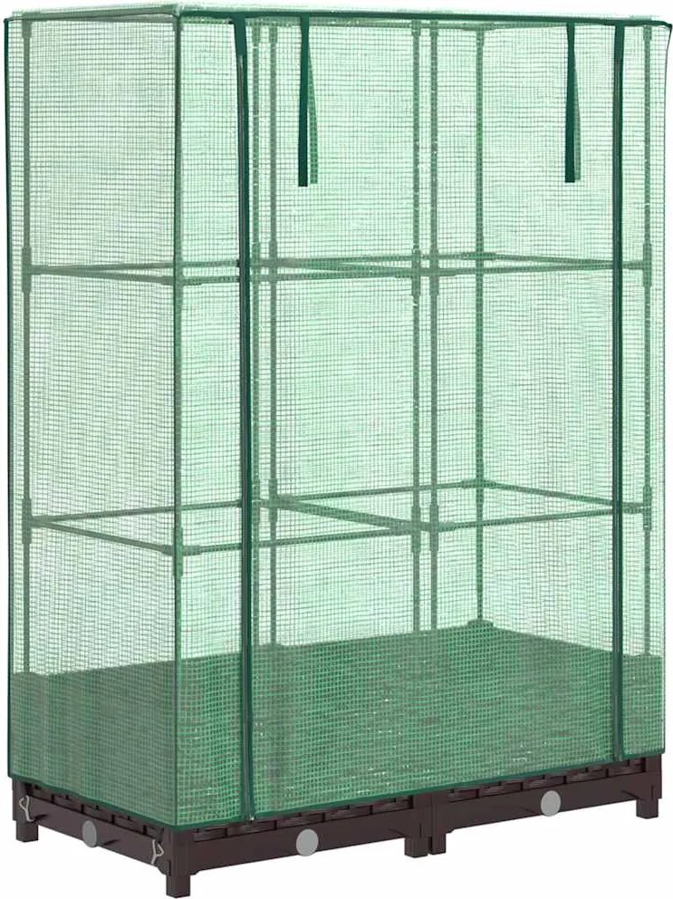 vidaXL rattan megjelenésű magaságyás melegháztakaróval 80x40x123 cm