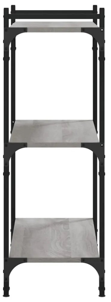 3 szintes szürke sonoma szerelt fa könyvespolc 80 x 30 x 86 cm