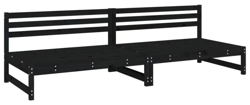 2 db fekete kerti tömör fenyőfa középső kanapé 120 x 80 cm