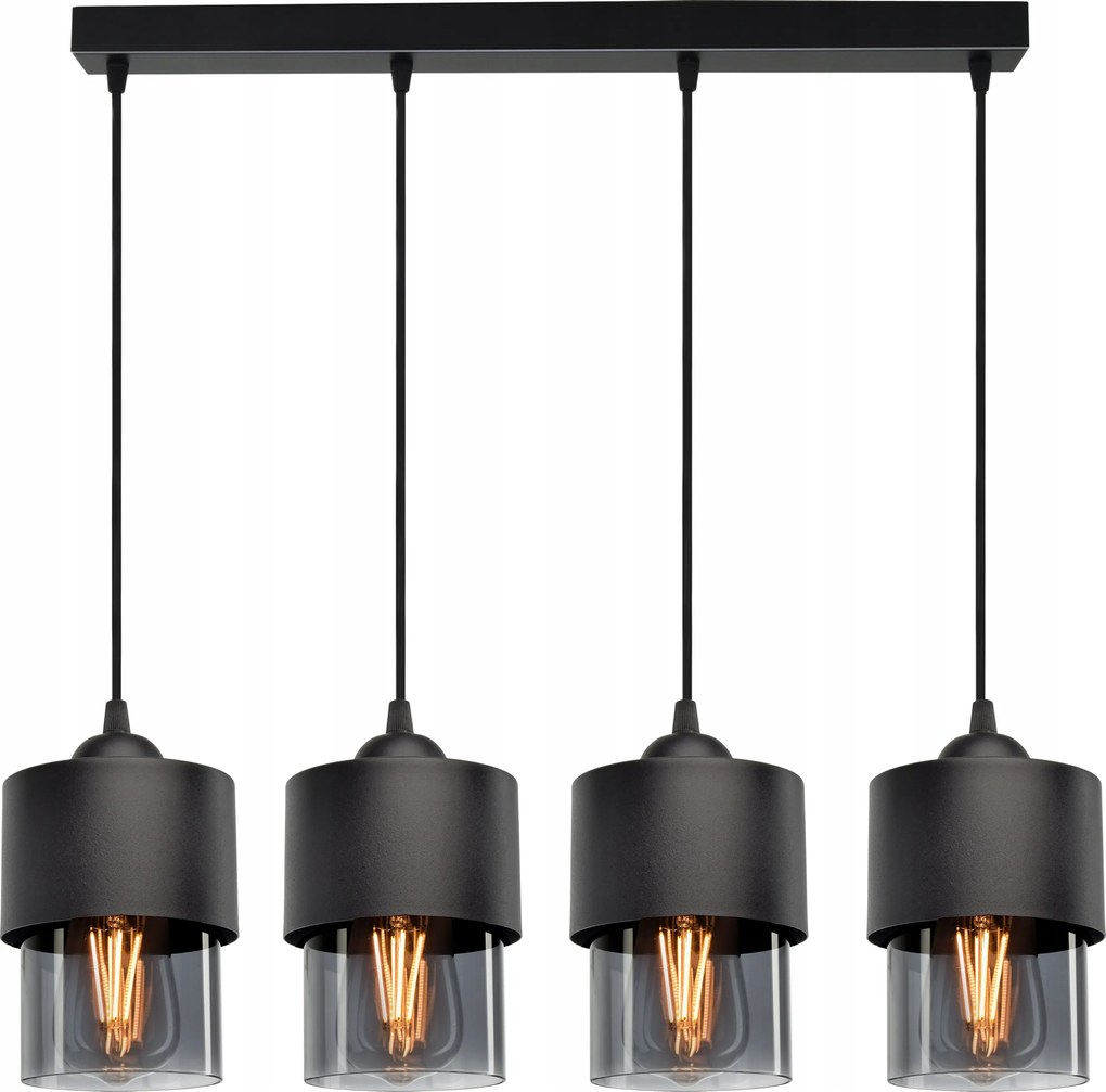 Függő lámpa Csillár lámpabúra Fém Üveg Grafit