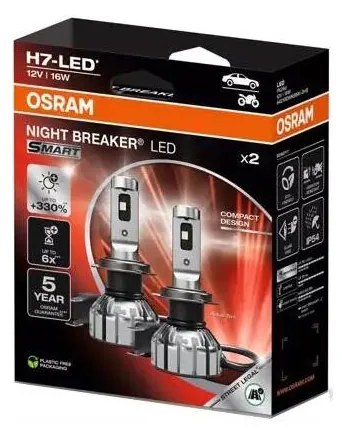 KÉSZLET 2x LED Autóizzó NIGHT BREAKER H7 PX26d/16W/12V 6000K - Osram