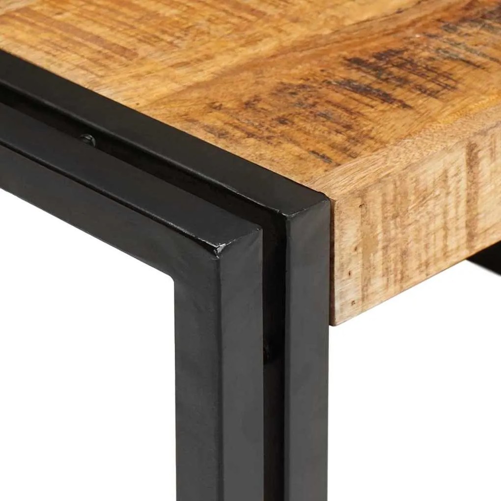 Fürdőszobai polc 100 x 50 x 23 cm Tömör mangófa és vas