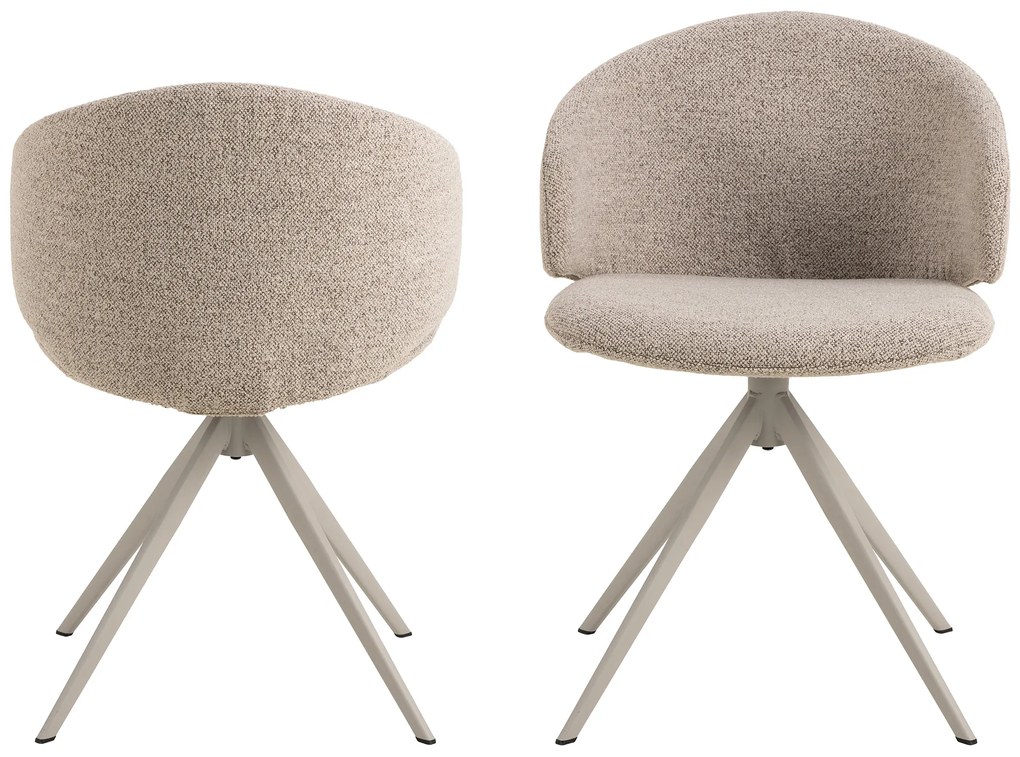 MAZZONI EXPORT NELA Bézs Latte (Monza 60 szövet)/bézs lábak - MODERN BOUCLÉ KÁRPITOZOTT FORGÓSZÉK BOHO STÍLUSÚ NAPPALIBA/ÉTKEZŐBE/IRODÁBA