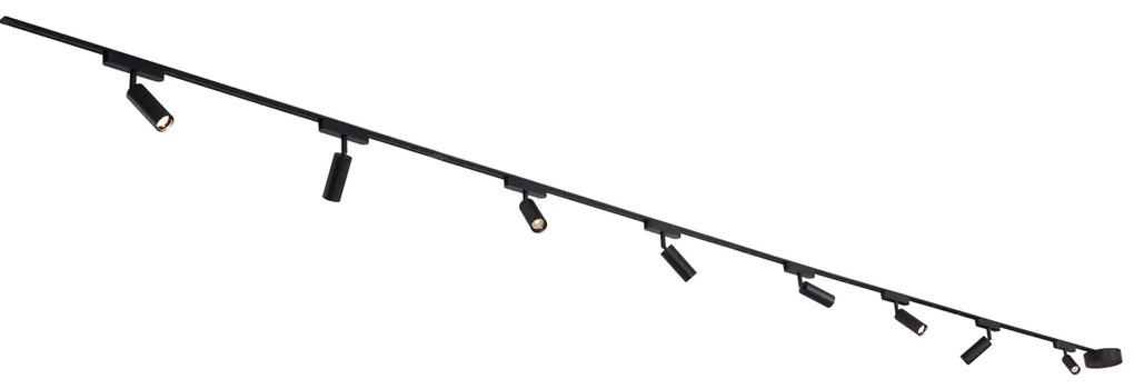 Modern sínrendszer 8 fekete spotlámpával, 1 fázisú - Magnetic Samson