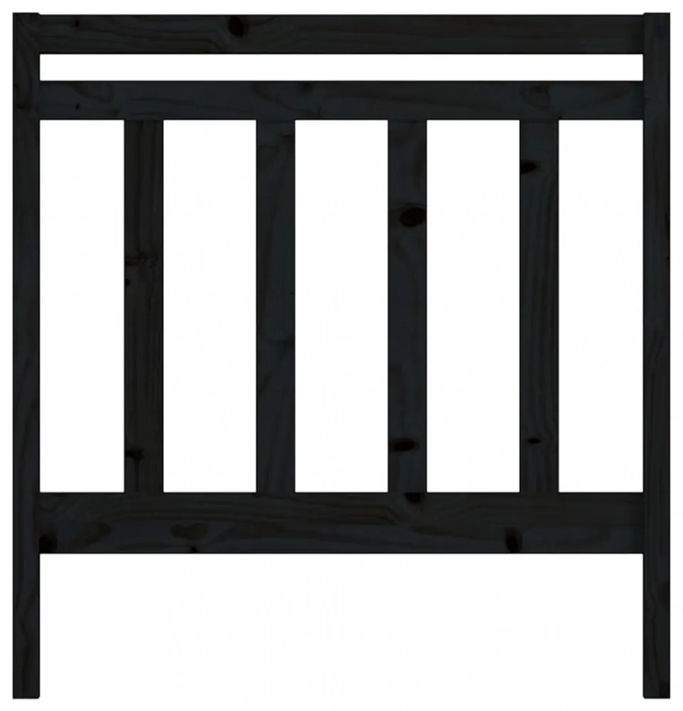 fekete tömör fenyőfa ágy fejtámla 95 x 4 x 100 cm