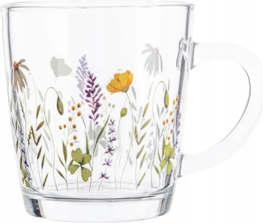 Üveg Bögre 350 ML Altom Rét Pohár Tea Kávé Tartóval 1 Db