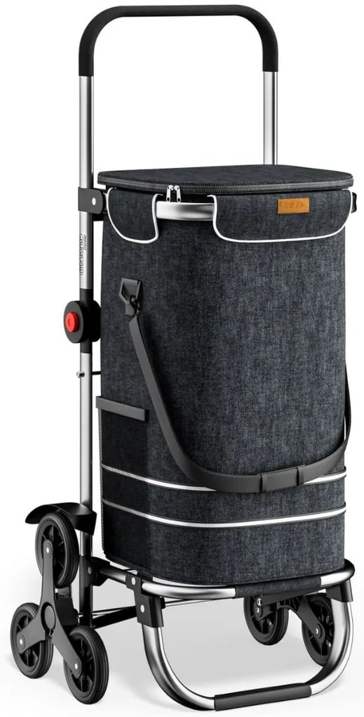 Jurhan COMFORT bevásárlótáska lépcsőjáró kerekekkel, 50l, fekete