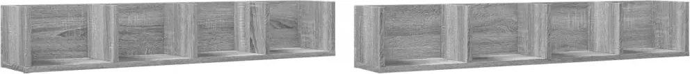vidaXL 2 db szürke sonoma színű szerelt fa faliszekrény 99x18x16,5 cm