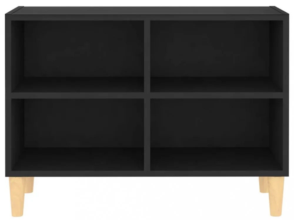 fekete TV-szekrény tömör falábakkal 69,5 x 30 x 50 cm