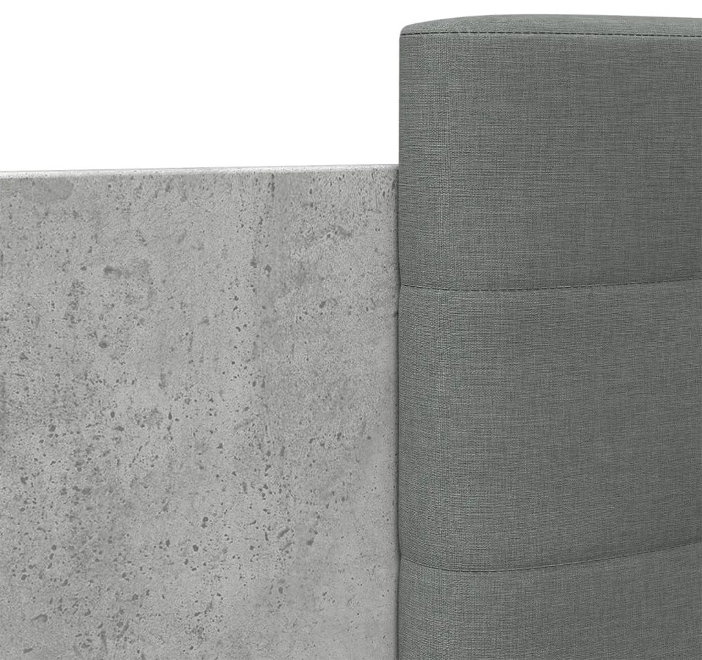 betonszürke szövet ágykeret fejtámlával 75 x 190 cm