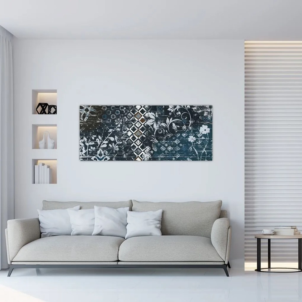 Kép virágos dekorációval (120x50 cm)