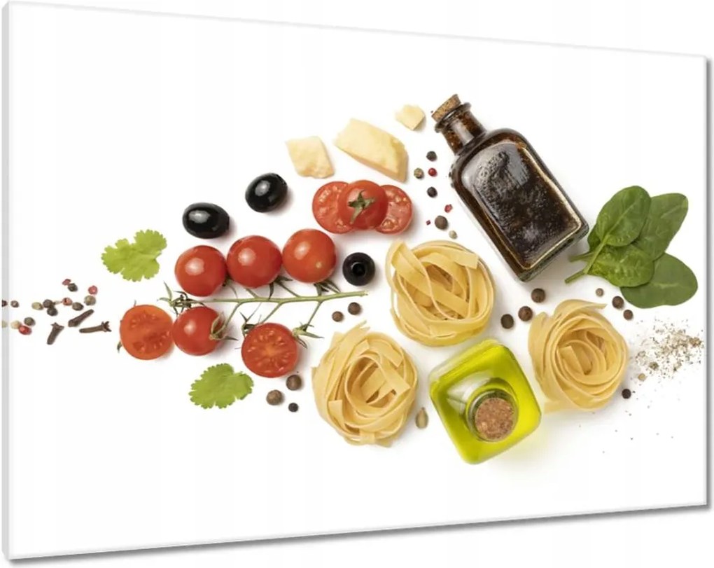 Vászonkép 100x70 Olaj Tészta sajt bazsalikom