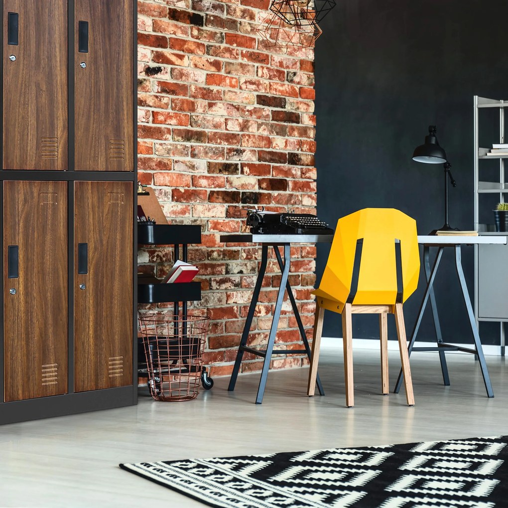6 ajtós öltözőszekrény, antracit/dió, 900x1850x450 mm: IGOR Eco Design