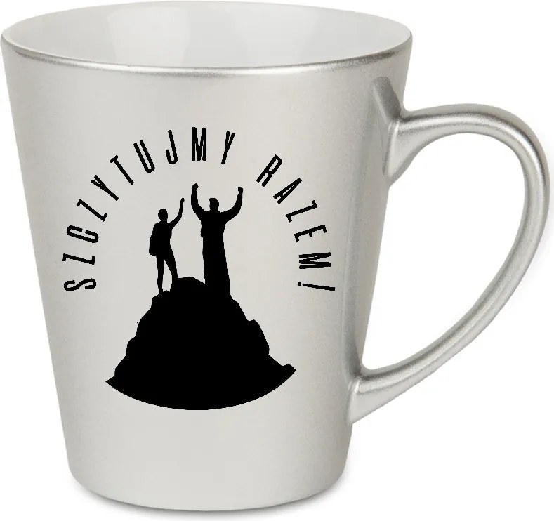 Bögre Latte Gyöngyház Ezüst HegyimádókNAK Csúcsoljunk Együtt! Mintakeverék