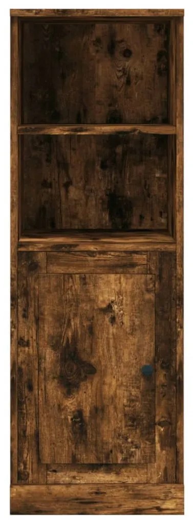 füstös tölgy színű szerelt fa magasszekrény 36x35,5x103,5 cm