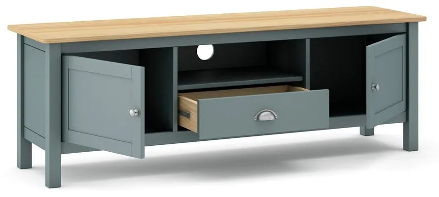 Szürkészöld borovi fenyő TV-állvány 158x53x40 cm Misti – Marckeric