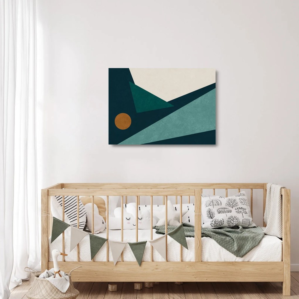 Kép - Kubista absztrakció (üvegen) (70x50 cm)