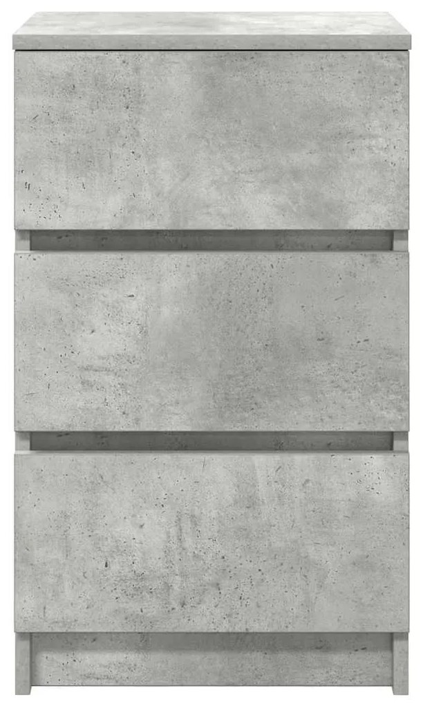 2 db betonszürke éjjeliszekrények 3 fiókkal 39x35x65 cm