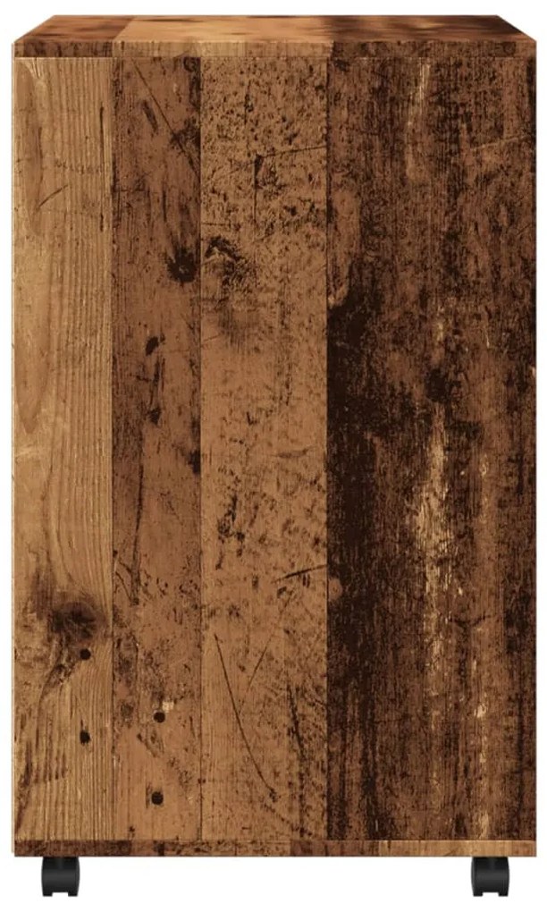 antik fa színű szerelt fa kerekes szekrény 60 x 48 x 81 cm