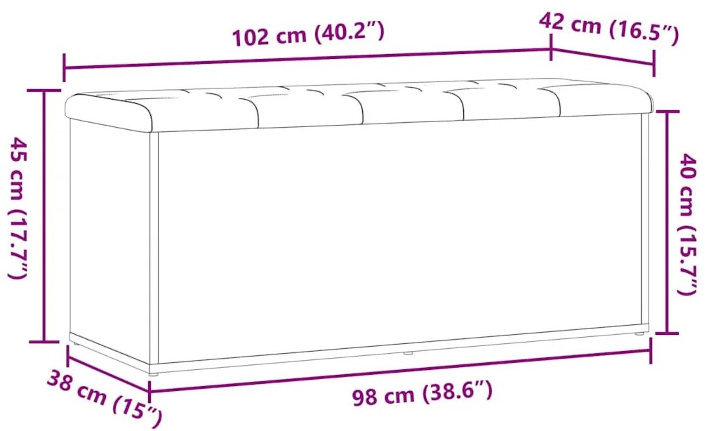 antik fa szerelt fa tárolópad 102x42x45 cm