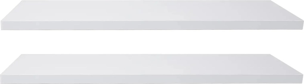 2 x Polc 70 x 20cm Fekete Fehér Tölgy Falra Akasztható Konyha Nappali Polc