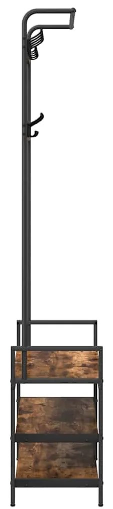 Kabáthorog polcokkal Füstölt tölgy 75 x 34 x 184 cm Faanyag