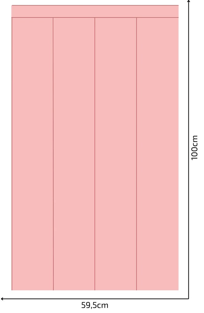 PIPPER. Textil öntapadó tapéta - Egy téglalap - Cukorka rózsaszín színű Méret: 100cm, Szín: Kombináció