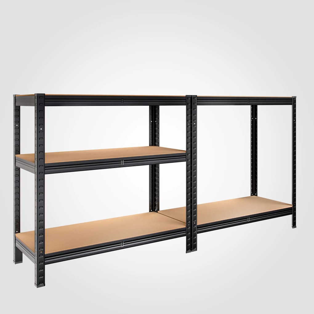 monzana® 2 darabos polcrendszer készlet 180x90x40 cm - fekete