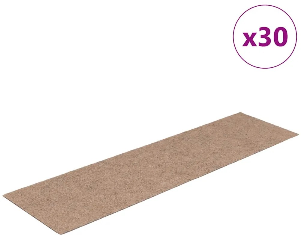 öntapadós lépcsőszőnyegek 30 db 76 x 20 cm világosbarna téglalap alakú