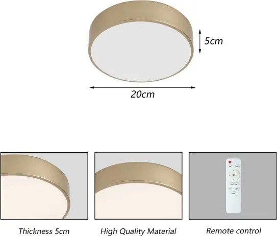 BRILAGI - LED mennyezeti lámpa POOL LED/24W/230V 3000/4000/6000K, átm. 20 cm, arany