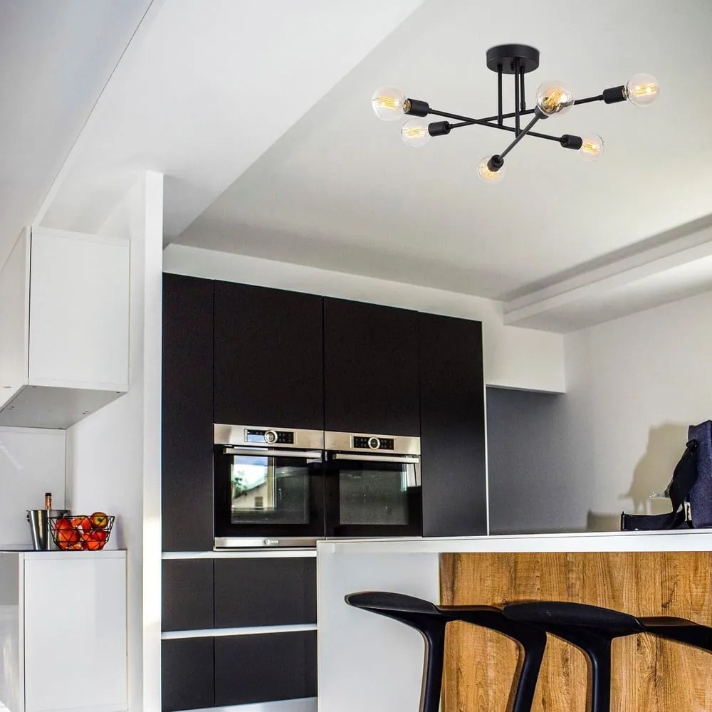 Fekete mennyezeti lámpa 64x64 cm Flower – Opviq lights