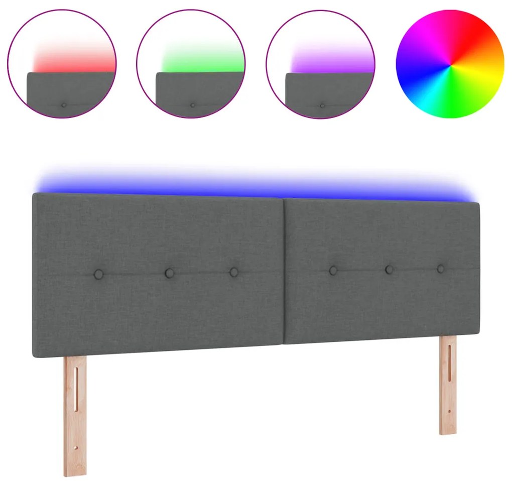 LED fejtámla gombos steppelt sötétszürke 80 cm szövet
