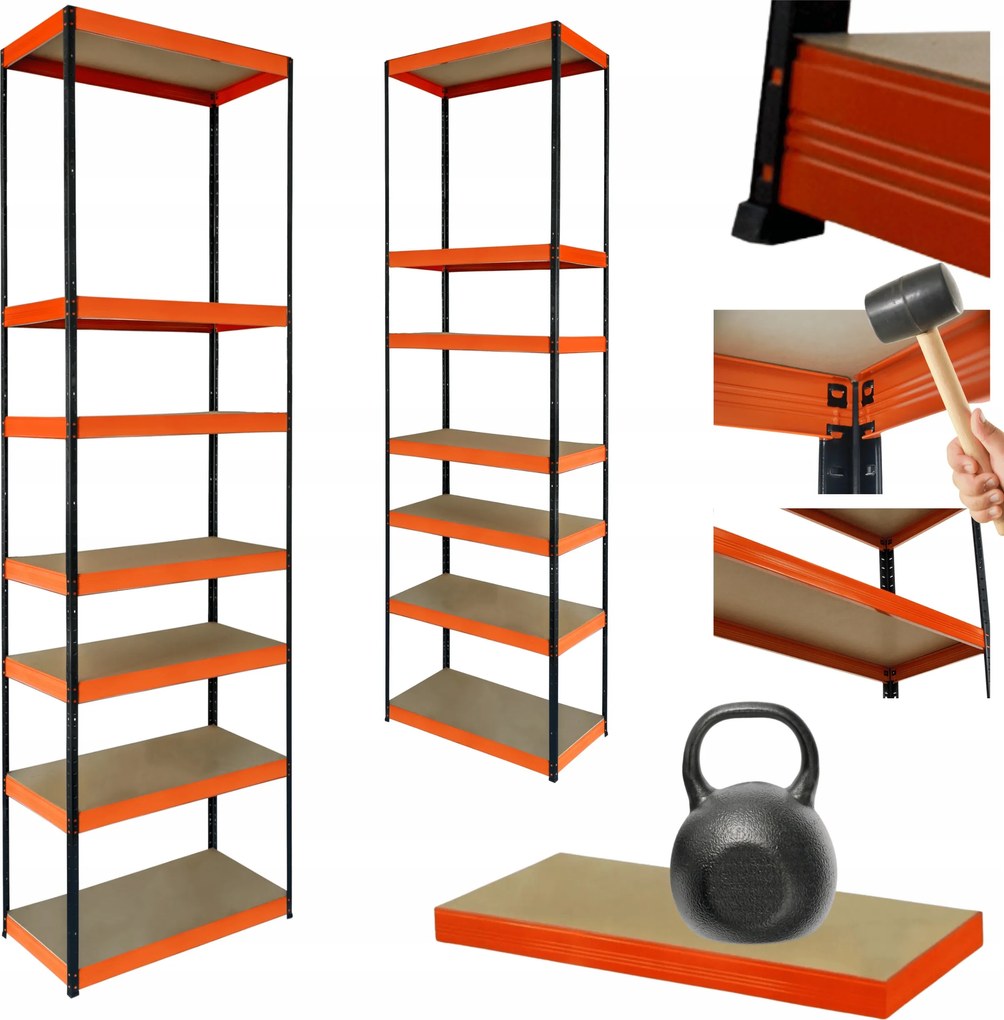 Tárolószekrény fém állvány Helios 270x30x30cm 7Px175kg Magas