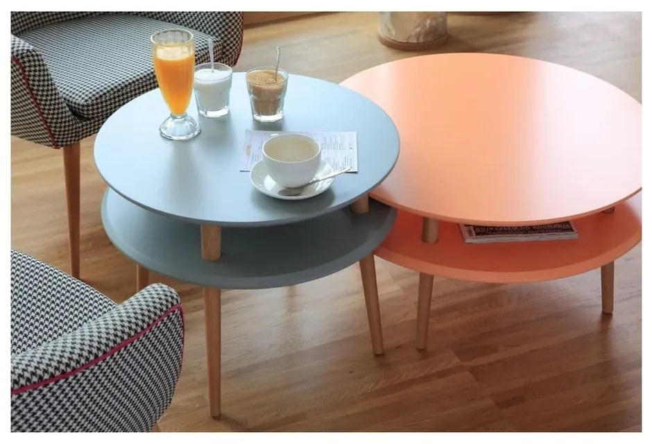 UFO fehér dohányzóasztal, Ø 70 cm - Ragaba