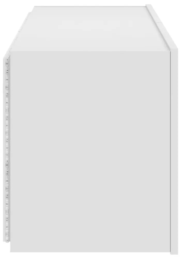 fehér falra szerelhető TV-szekrény LED-lámpákkal 100x35x41 cm