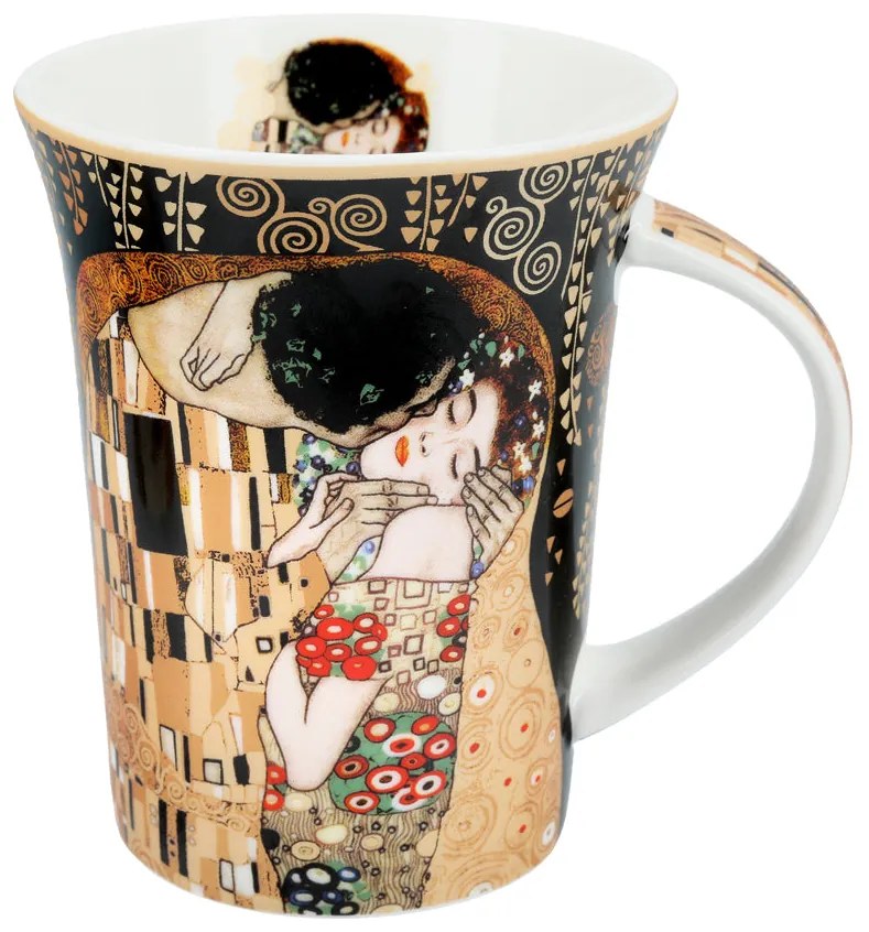 Klimt A Csók porcelán bögre díszdobozban 350 ml fekete