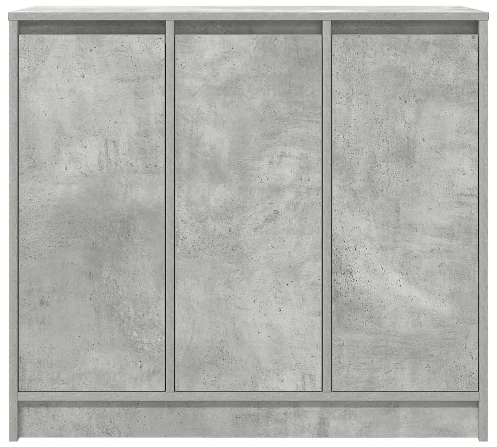 betonszürke szerelt fa tálalószekrény 85x34x76 cm