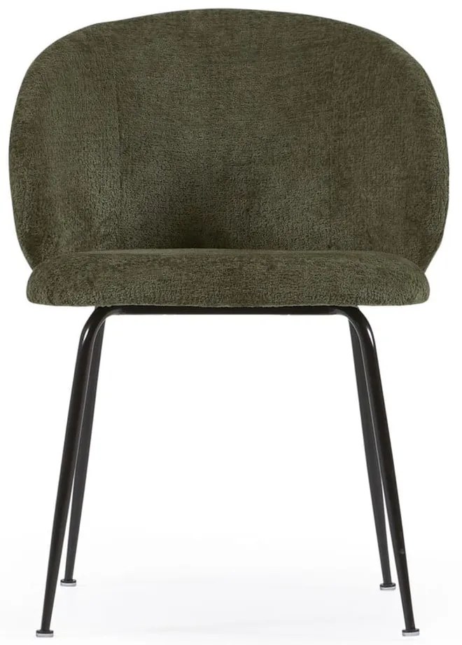 Zöld kárpitozott étkezőfotel Minna – Kave Home